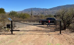 Driveway gate using LiftMaster w solar power