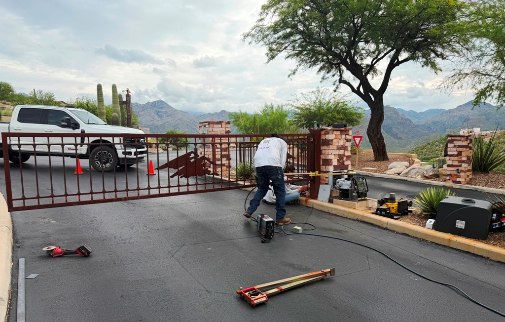 Installation of new commercial access gate by Moving Gate Systems